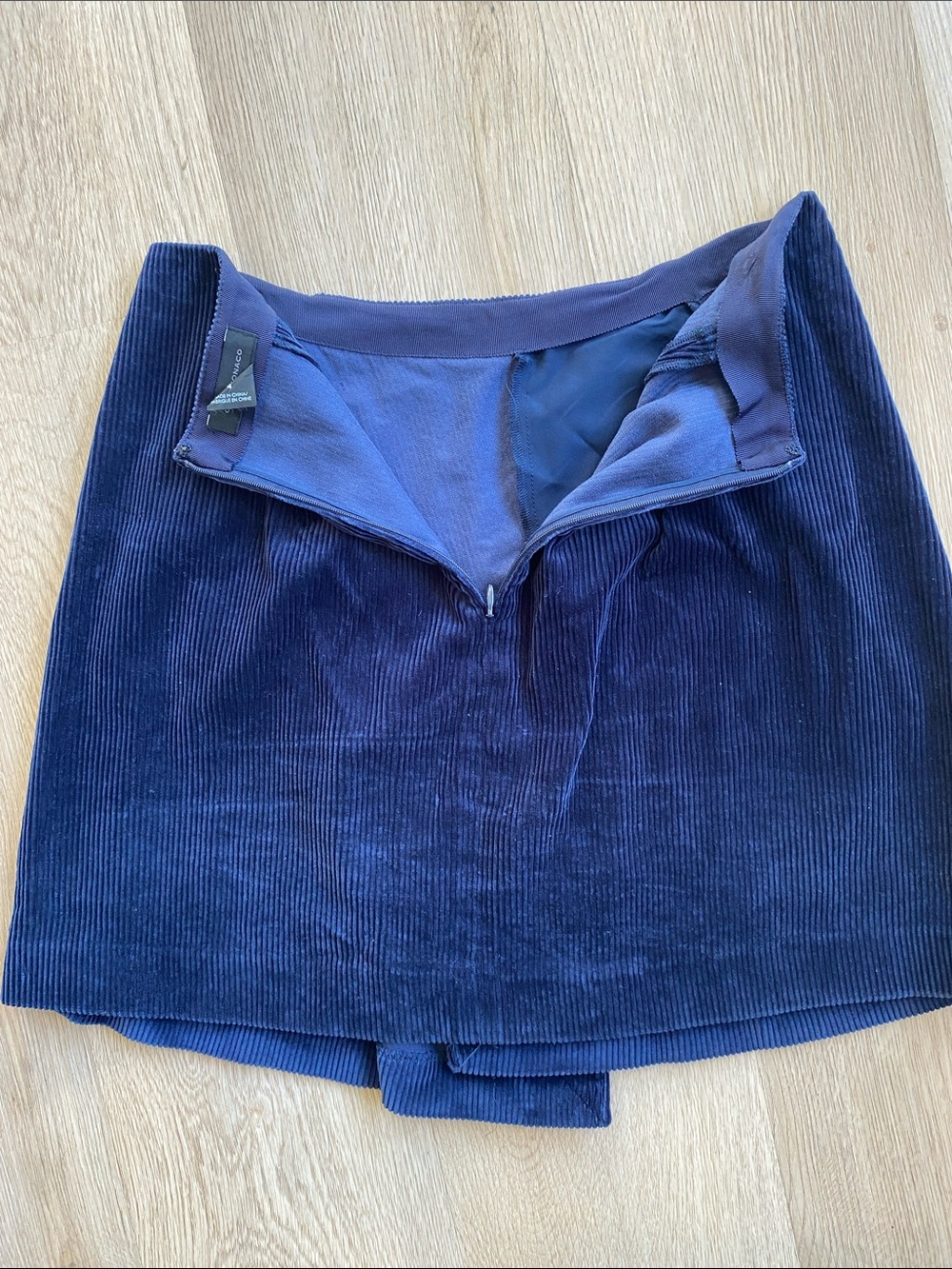 Club Monaco Navy Blue Corduroy Wrap Skort Mini Skirt Size 4 - Picture 7 of 10